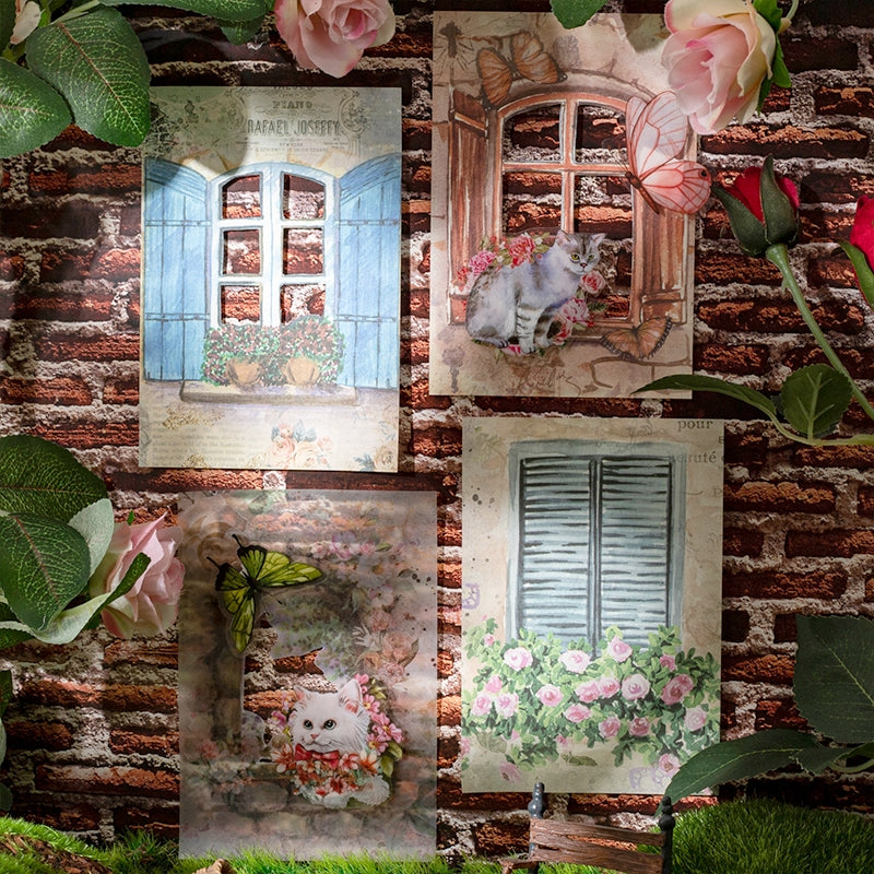 Door and Window Mixed Media Scrapbook Paper b5