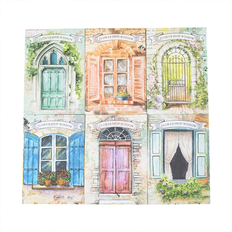 Door and Window Mixed Media Scrapbook Paper b6