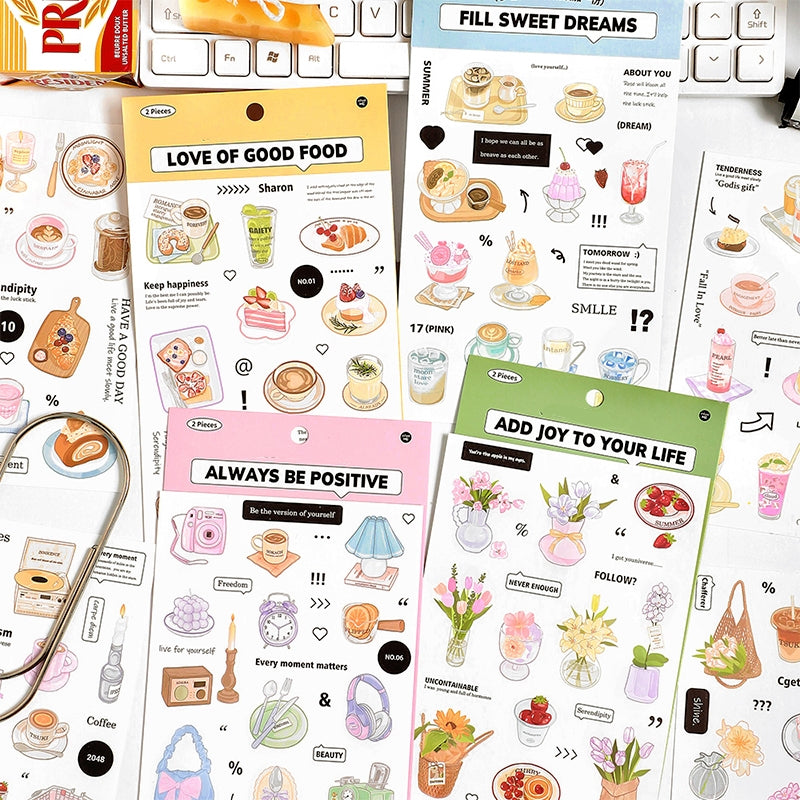 Sticker - Warm Spring Series Journal Decorative Adhesive Stickers - Home Goods Food Coffee