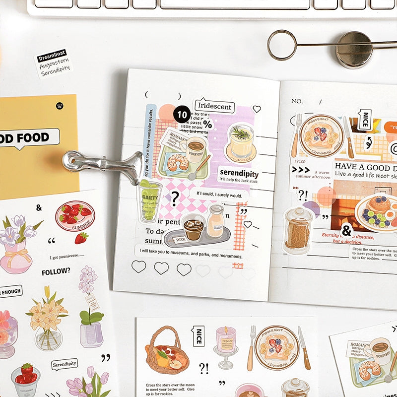 Dopamine Project Adhesive Stickers - Food, Cream, Daily Items b5