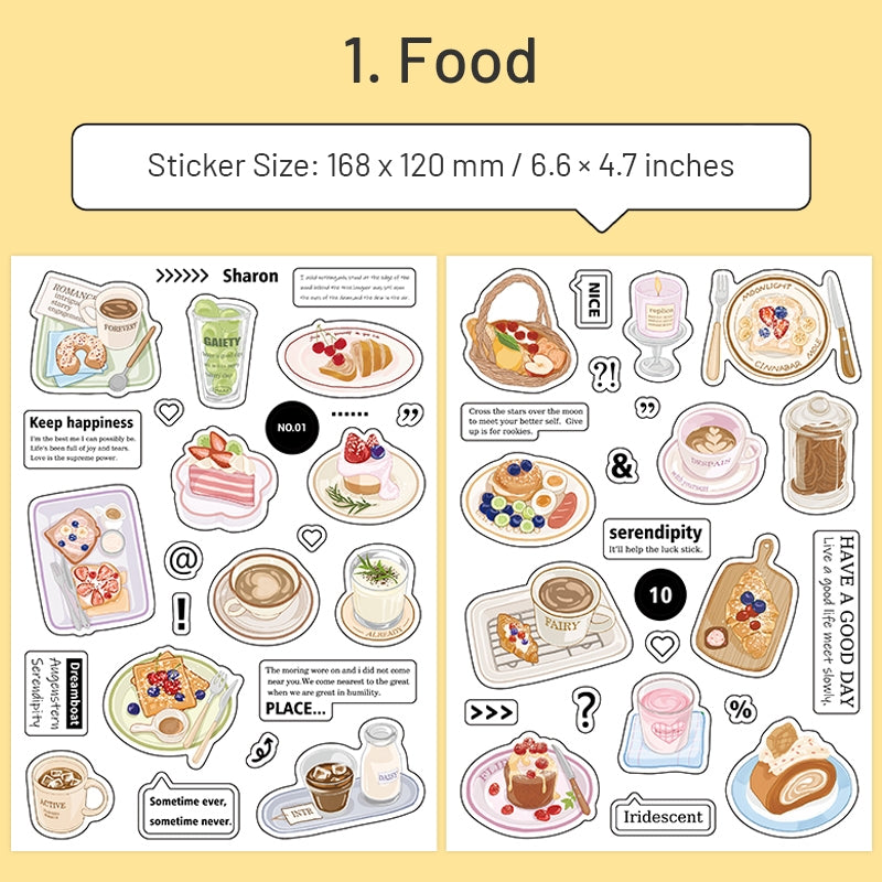 Dopamine Project Adhesive Stickers - Food, Cream, Daily Items sku-1