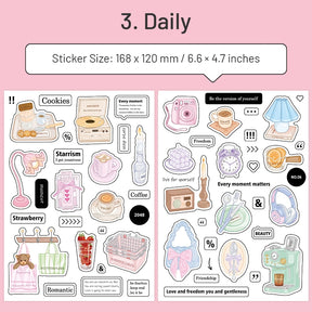 Dopamine Project Adhesive Stickers - Food, Cream, Daily Items sku-3