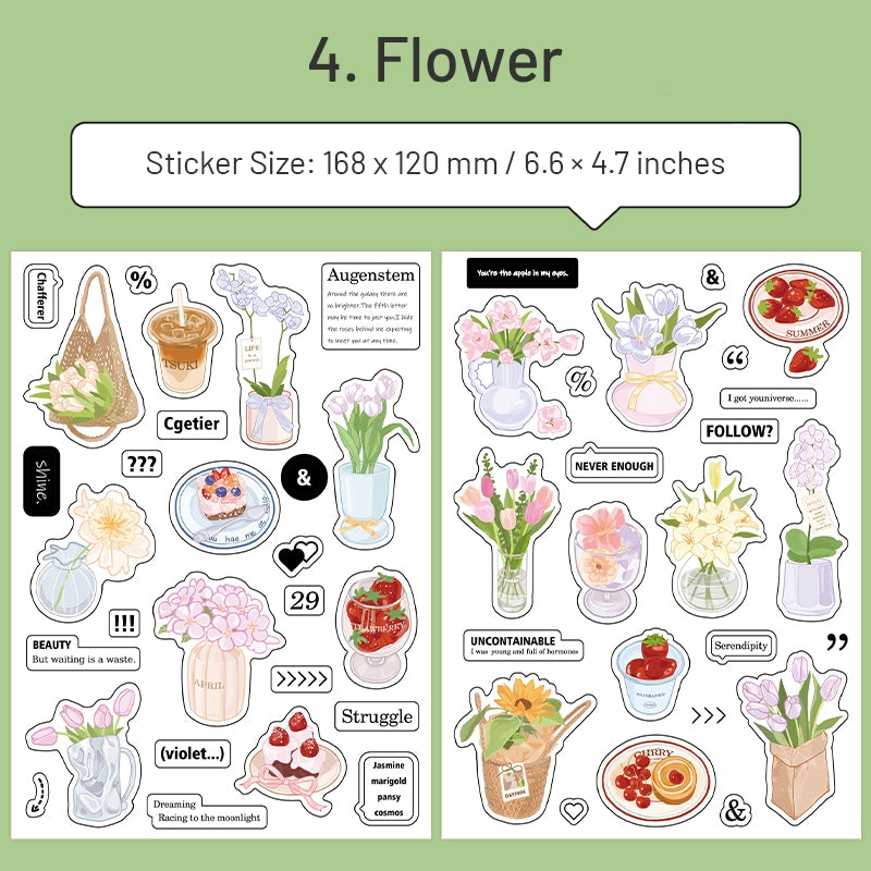 Sticker - Warm Spring Series Journal Decorative Adhesive Stickers - Home Goods Food Coffee