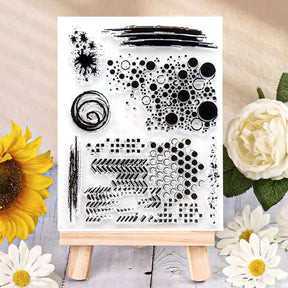 Dots and Chaotic Symbols Clear Silicone Stamp