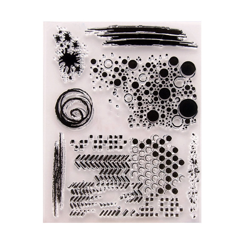 Dots and Chaotic Symbols Silicone Stamp b3