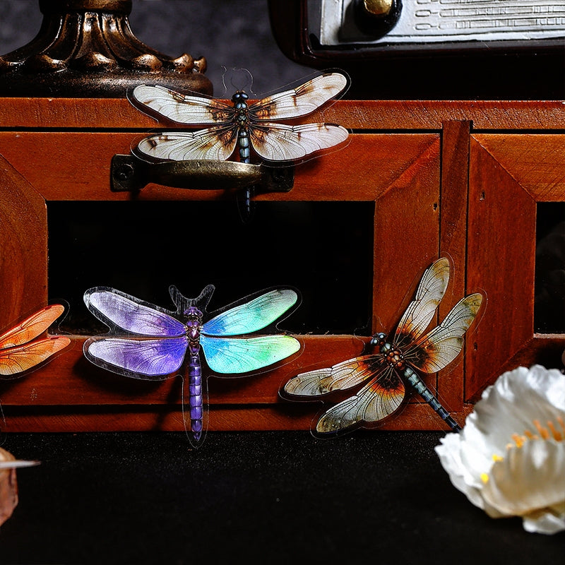 Dragonfly Holographic Hot Stamping PET Stickers c2