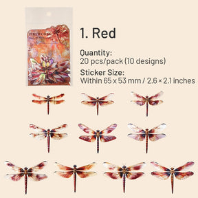 Dragonfly Holographic Hot Stamping PET Stickers sku-1