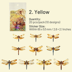 Dragonfly Holographic Hot Stamping PET Stickers sku-2