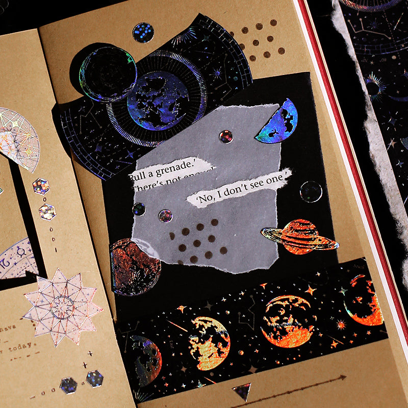 Dream Universe Planet Laser Gold Stamping Tape b1