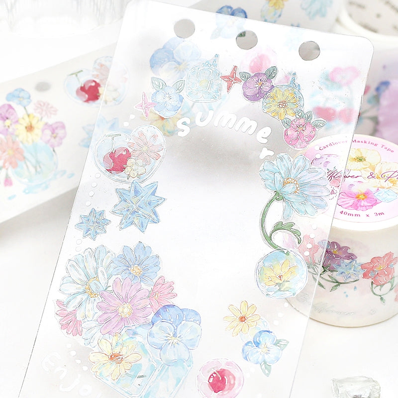 Dreamy Glass Fantasy Series Fresh Floral Washi Tape b1