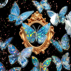 Dreamy Holographic Gold Foil Butterfly Vinyl Decorative Stickers b4