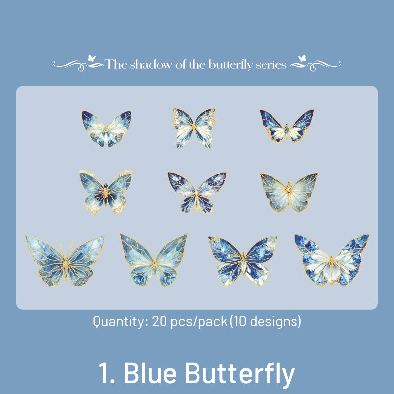 Dreamy Holographic Gold Foil Butterfly Vinyl Decorative Stickers sku-1