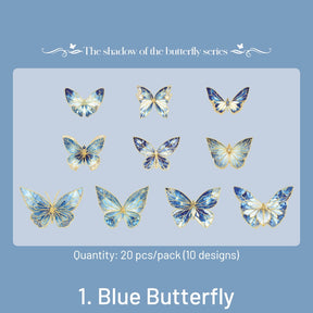 Dreamy Holographic Gold Foil Butterfly PVC Decorative Stickers sku-1
