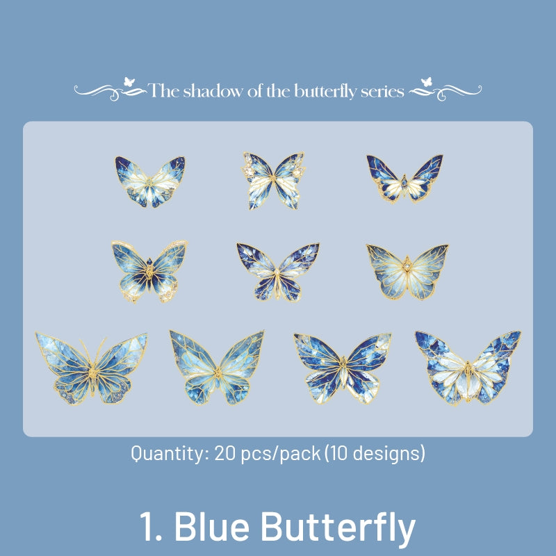 Dreamy Holographic Gold Foil Butterfly Vinyl Decorative Stickers sku-1