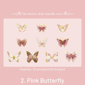 Dreamy Holographic Gold Foil Butterfly Vinyl Decorative Stickers sku-2