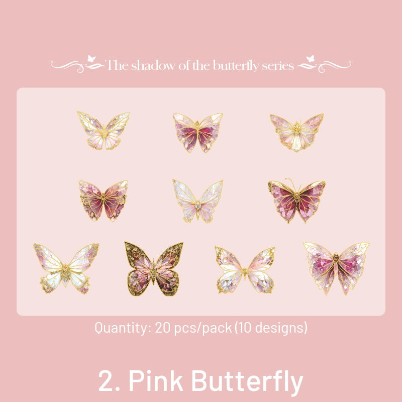 Dreamy Holographic Gold Foil Butterfly PVC Decorative Stickers sku-2