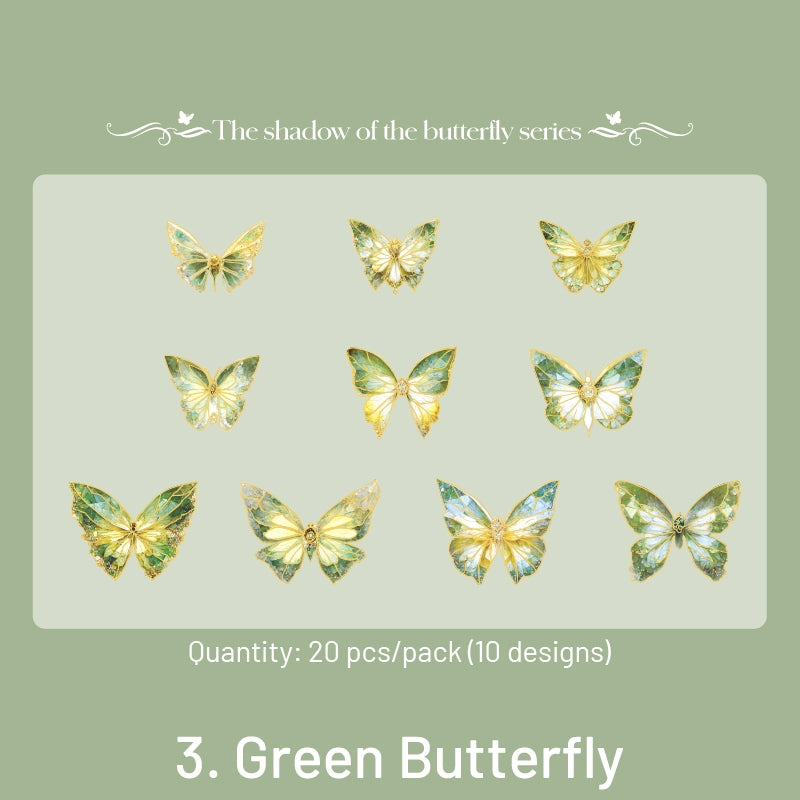 Dreamy Holographic Gold Foil Butterfly Vinyl Decorative Stickers sku-3