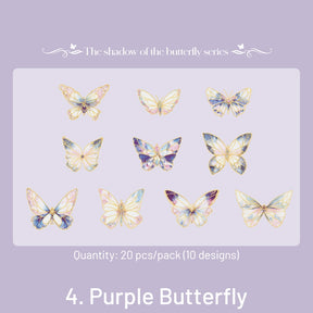 Dreamy Holographic Gold Foil Butterfly PVC Decorative Stickers sku-4