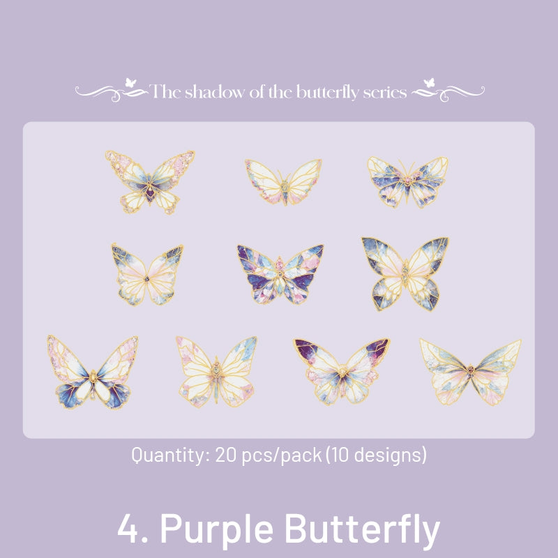 Dreamy Holographic Gold Foil Butterfly Vinyl Decorative Stickers sku-4