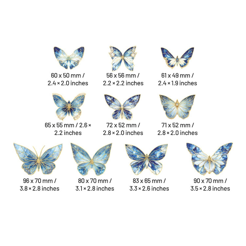 Dreamy Holographic Gold Foil Butterfly Vinyl Decorative Stickers sku-6