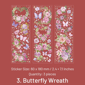 Dreamy Holographic Hot Stamping Floral PET Stickers sku-3