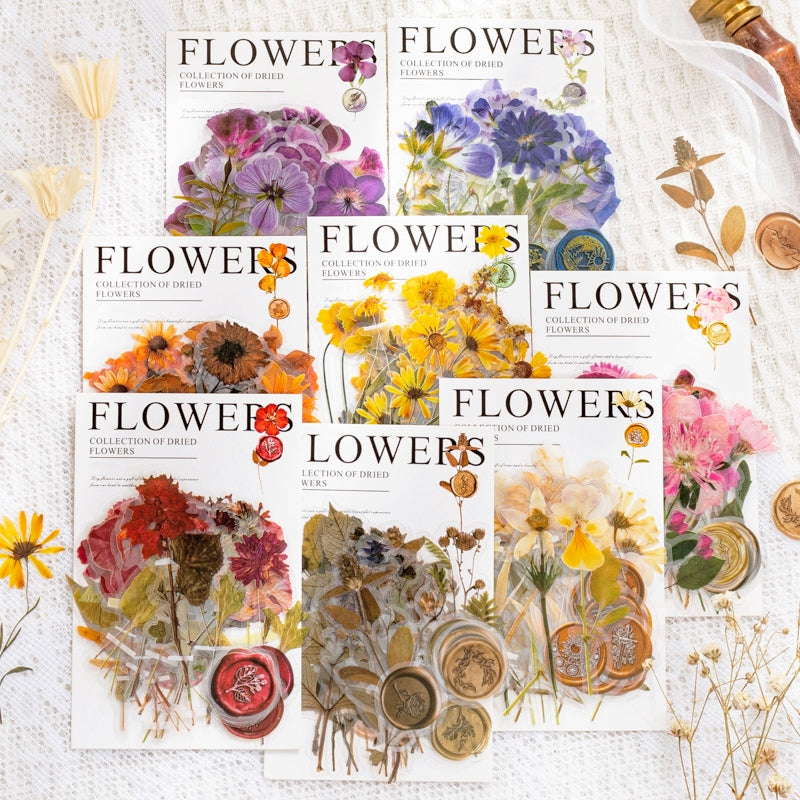 Dried Flower Collection Wax Seal Flower Plant Sticker Pack a