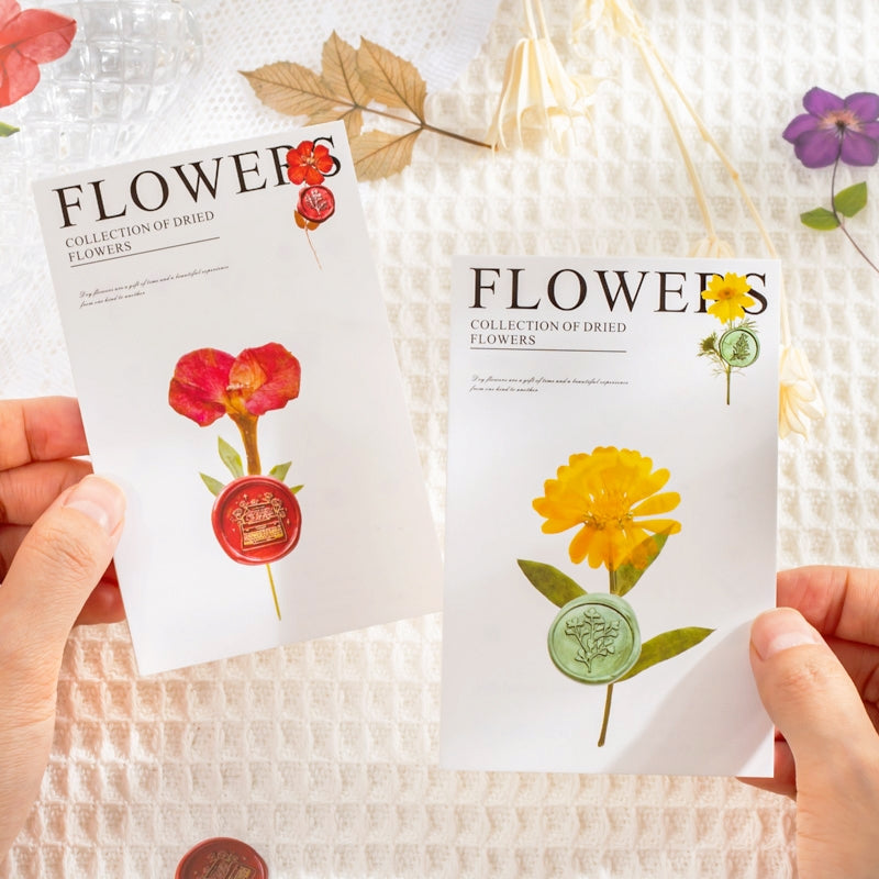 Dried Flower Collection Wax Seal Flower Plant Sticker Pack b
