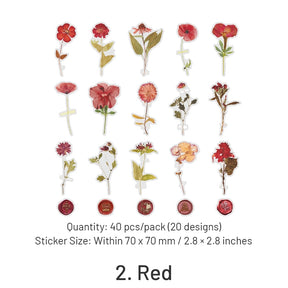 Dried Flower Collection Wax Seal Flower Plant Sticker Pack sku-2