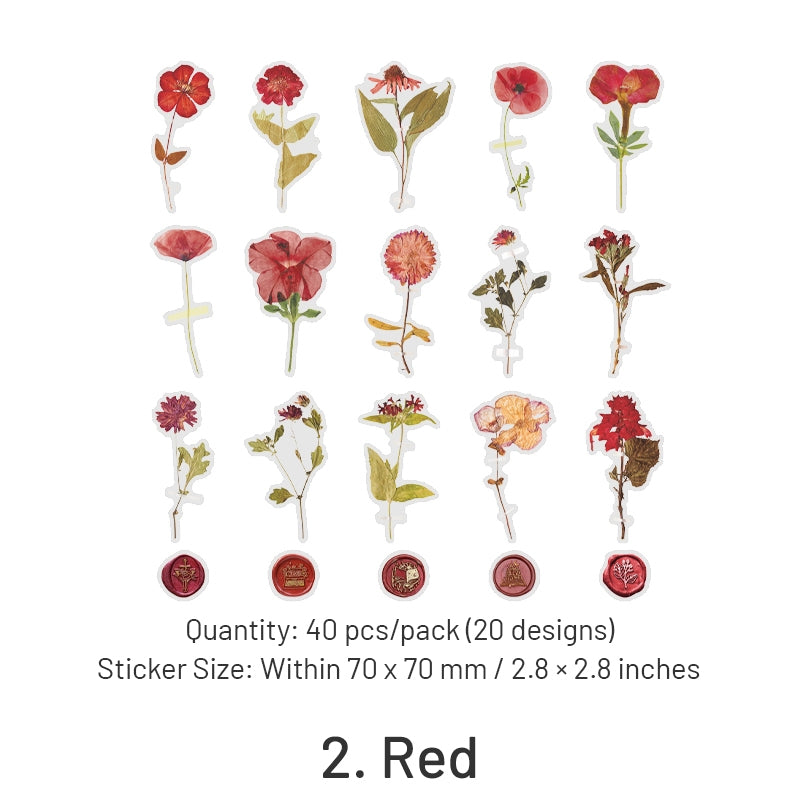 Dried Flower Collection Wax Seal Flower Plant Sticker Pack sku-2