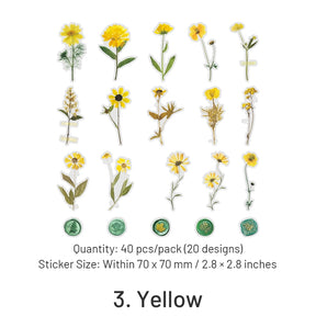 Dried Flower Collection Wax Seal Flower Plant Sticker Pack sku-3