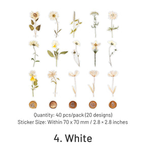 Dried Flower Collection Wax Seal Flower Plant Sticker Pack sku-4