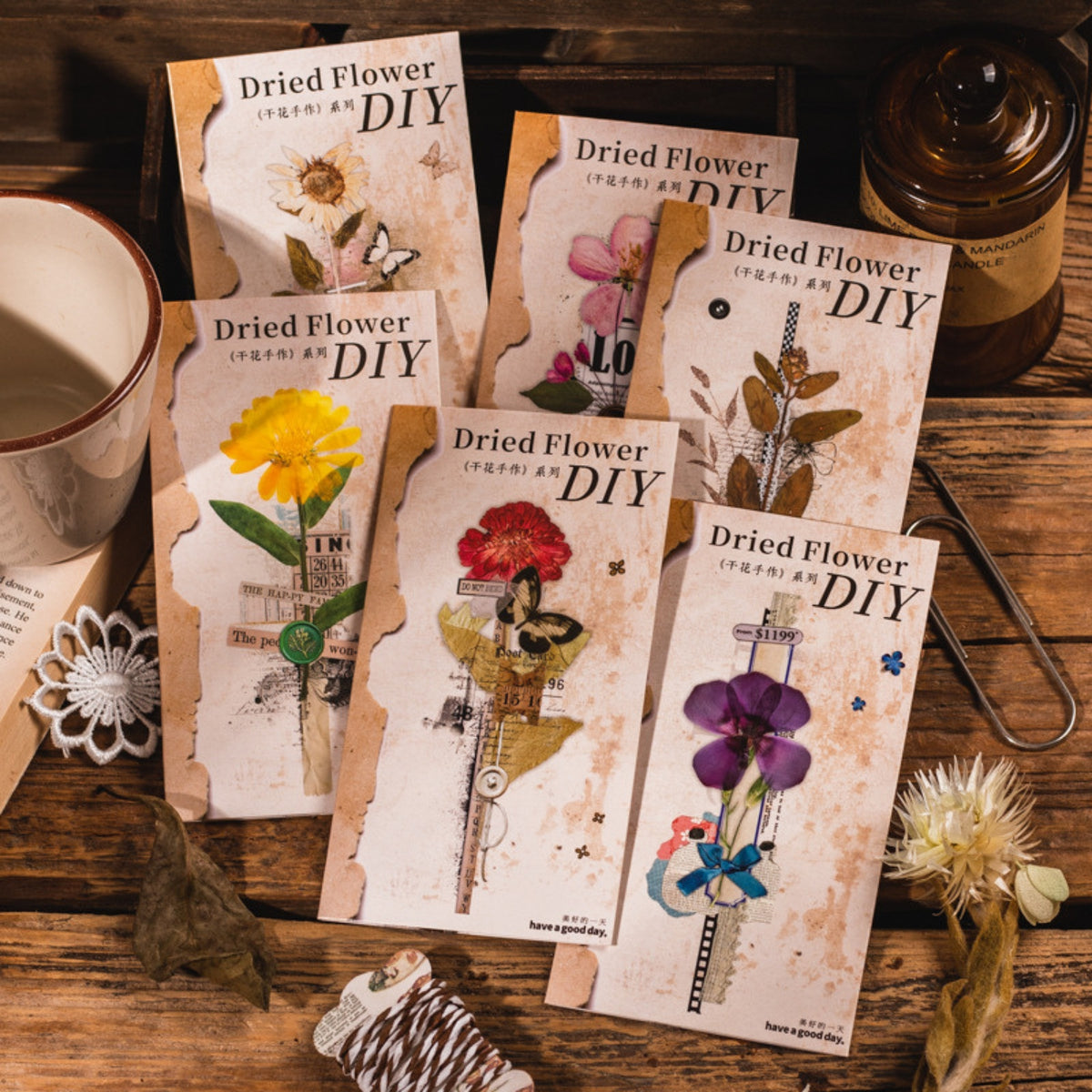 Dried Flower Handmade Series Simulated Dried Flower Material Stickers 10