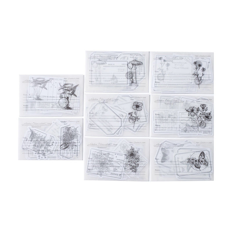 Dual-material Plant Stickers - Fern, Mushroom, Butterfly, Hydrangea, Hibiscus, Peony, Daisy, Poppy b6