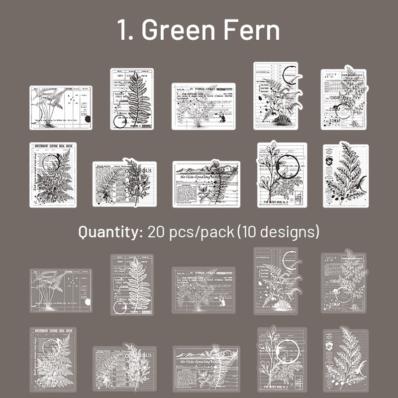 Dual-material Plant Stickers - Fern, Mushroom, Butterfly, Hydrangea, Hibiscus, Peony, Daisy, Poppy sku-1