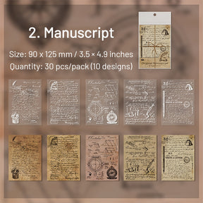 Dual Material Vintage Manuscript and Invoice Decorative Paper sku-2