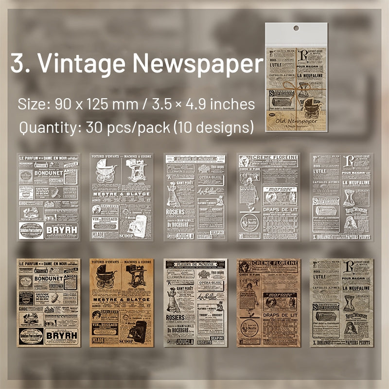 Dual Material Vintage Manuscript and Invoice Decorative Paper sku-3