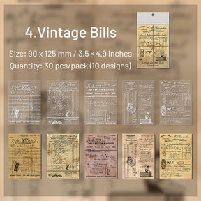Dual Material Vintage Manuscript and Invoice Decorative Paper sku-4