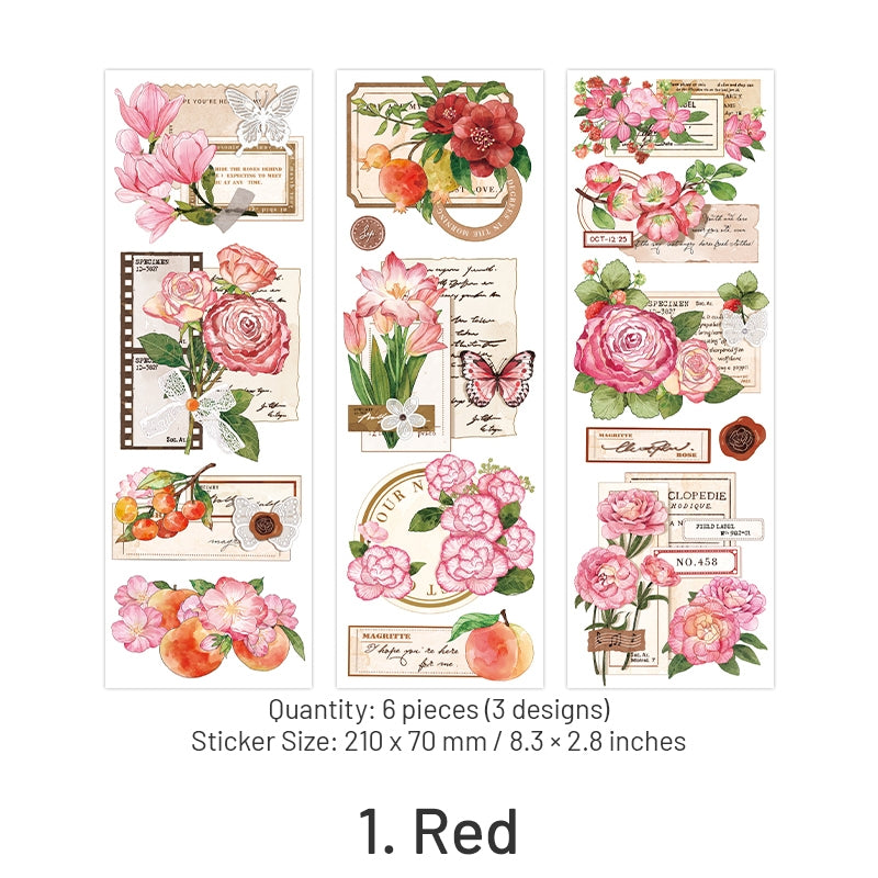 Dusk Letter Series Long Strip Flower Stickers sku-1