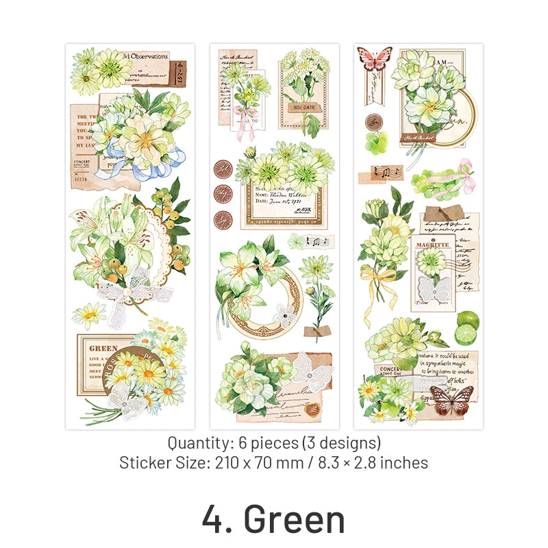 Dusk Letter Series Long Strip Flower Stickers sku-4