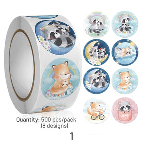 Easter Bunny and Egg Cartoon Coated Paper Stickers - 500PCS sku-1