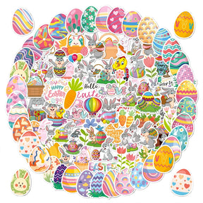 Easter Bunny and Egg Holographic Vinyl Stickers a3