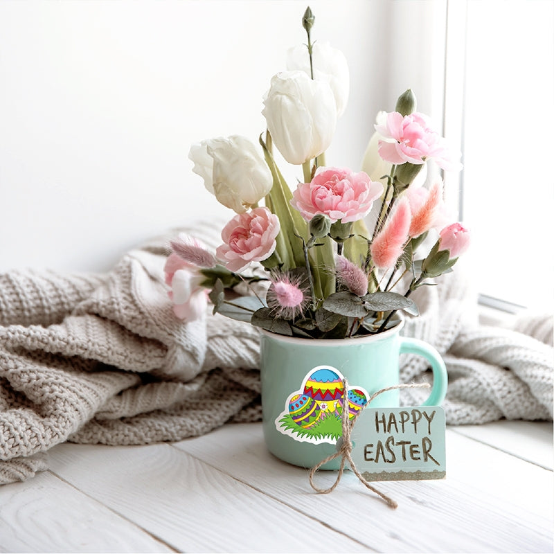 Easter Bunny and Egg Holographic Vinyl Stickers b2