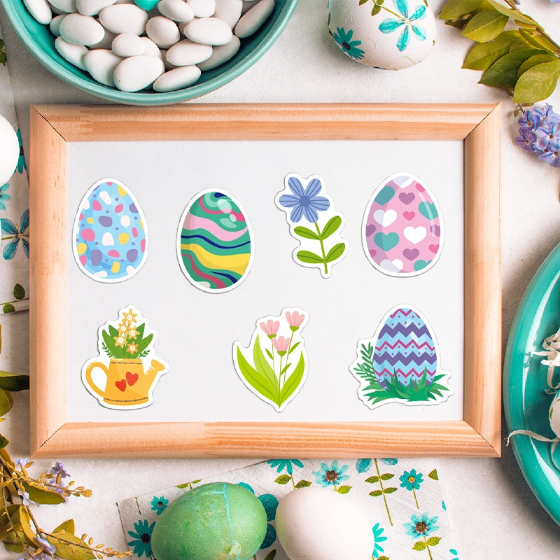 Easter Bunny and Egg Holographic Vinyl Stickers b3