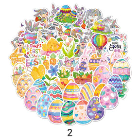Easter Bunny and Egg Holographic Vinyl Stickers sku-2