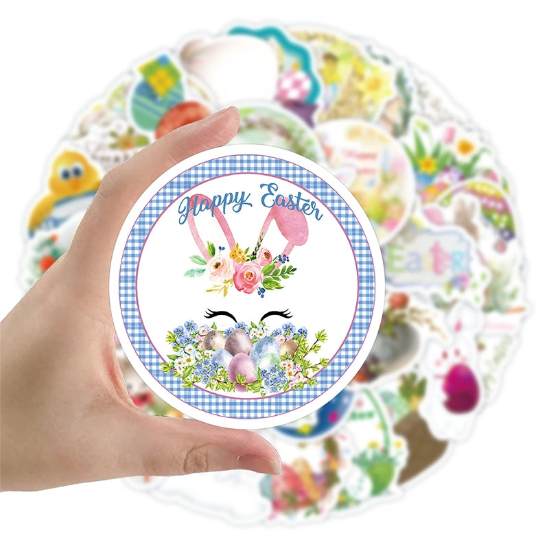 Easter Cartoon Bunny and Egg Vinyl Stickers b4