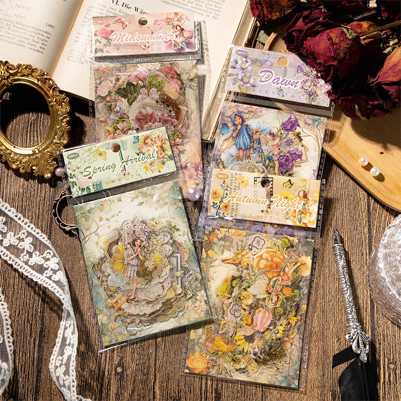 Elf and Flower Hot Stamping PET Stickers a