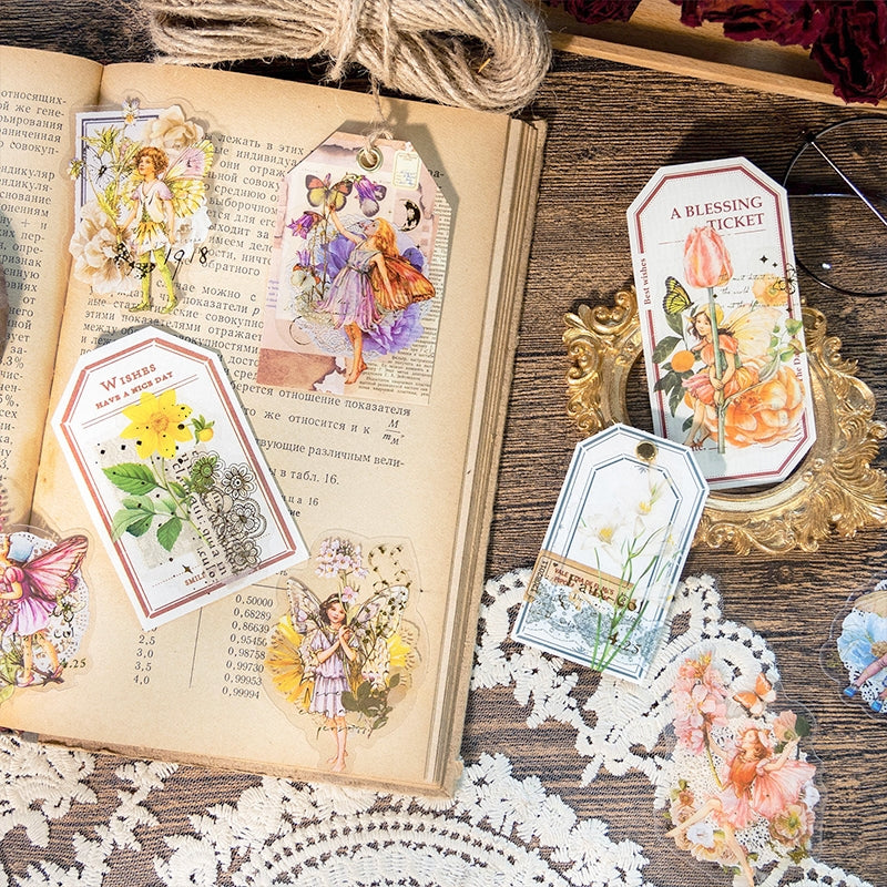 Elf and Flower Hot Stamping PET Stickers b3