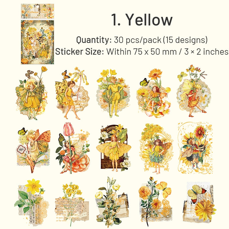 Elf and Flower Hot Stamping PET Stickers sku-1