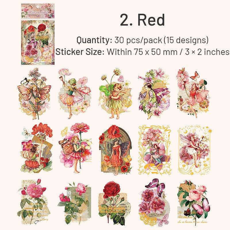 Elf and Flower Hot Stamping PET Stickers sku-2