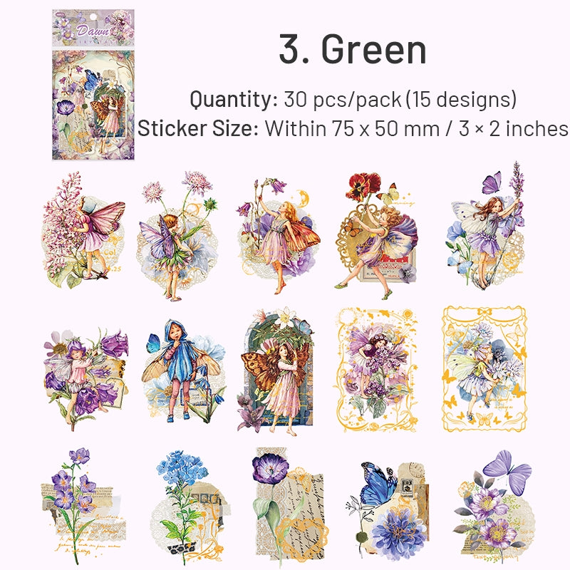Elf and Flower Hot Stamping PET Stickers sku-3